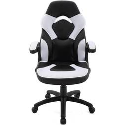 Hanover Commando Ergonomic Gaming Chair with Adjustable Gas Lift Seating, Black and White, White/Black