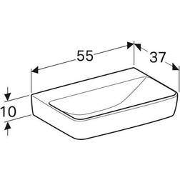 Geberit håndvask 550x370x170mm u/hh/overl whit