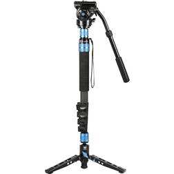 Sirui P-325FL 5-Section CF Monopod w/Feet and VH-10 Video Head, 70" Max Height