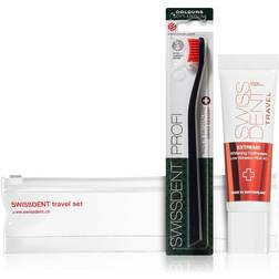 Swissdent Skin Travel Set Extreme Whitening Toothpaste Low Abrasion RDA 40 Profi Whitening Toothbrush