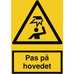 Advarselsskilt Pas hovedet Plast A4