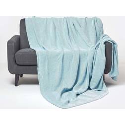 Homescapes Teal, 150 Halden Chevron Blankets (200x)