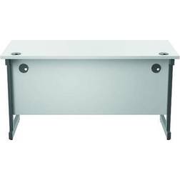 Jemini Single Rectangular Desk 1400x600x730mm WhiteSilver