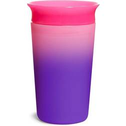 Munchkin Tasse d’Apprentissage Miracle 360, Tasse qui Change de Couleur pour Bébé et Nourrisson, Antifuites sans BPA, Compatible Lave-Vaisselle, Verre Bébé 12 mois et plus 266 ml, rose