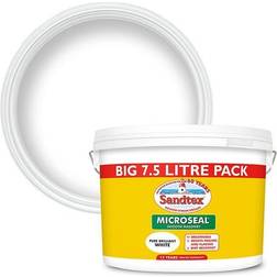 Sandtex Microseal Smooth Masonry Concrete Paint Pure Brilliant White 7.5L