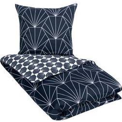 Borg Design Påslakanset satin Hexagon Påslakan Blå