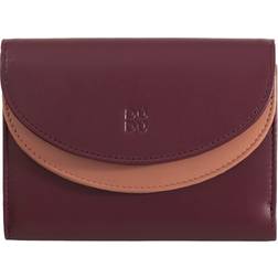 DuDu Medium maroon wallet with double flap, Maroon.