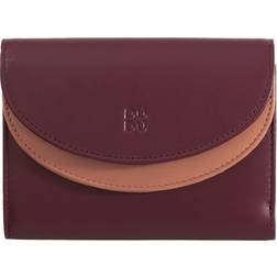 Medium maroon wallet with double flap, Maroon.