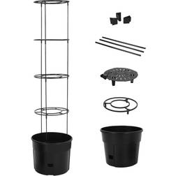 vidaXL Vaso A Torre Per Pomodori Antracite Ø39x150 cm Polipropilene