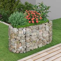 vidaXL Gabion Raised Bed Silver 50cm