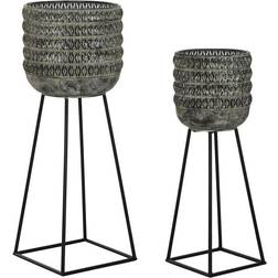 Dkd Home Decor Set planteringskärl Utsliten Metall 2 2