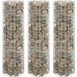 vidaXL rundt gabion-havebede 3 Krukke