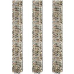 vidaXL rundt gabion-havebede 3 Krukke