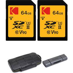 Kodak EKMSD64GUHS2V2K 64GB CL.10 UHS-II U3 V90 Ultra Pro Performance