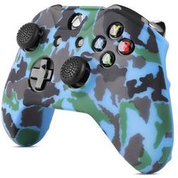 Silicone Gel Controller Skin Set for One S Soft Rubber Grip Protective Case Cover & 4 Large 4 Small Anti-Slip Thumbstick