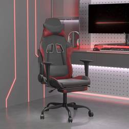 vidaXL Sedia Gaming Massaggio Poggiapiedi Nero e Rosso Vino Similpelle