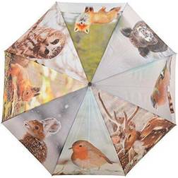 Esschert Design Grand parapluie bois et métal toile polyester Hiver