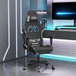 vidaXL Silla Gaming De Masaje Con Reposapiés Tela Negro Y Camuflaje