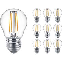 Philips Fordelspakke 10x Master Value LEDluster E27 Kugle filament klar 3.4W 470lm 927 ekstra varm hvid bedste farvegengivelse dæmpbar erstatter 40W