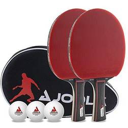 Joola Juego De 2 Raquetas De Tenis De Mesa Y 3 Pelotas Pro - Rouge