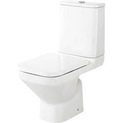 GoodHome Teesta White Close-Coupled Toilet & Full Pedestal Basin