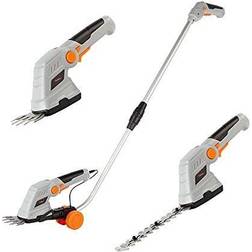VonHaus 7.2V 2 in 1 Grass and Hedge Trimmer Battery Powered Cordless, Interchangeable Blades, Easy Tool Blade Change, Telescopic Handle & Troll