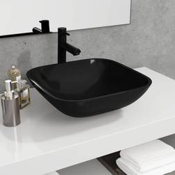 vidaXL Lavabo Vasque À Poser de Toilette Noir