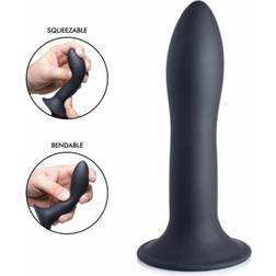 XR Brands Squeeze-It Flexible Silicone Dildo, Black