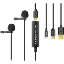 Saramonic LavMicro DC2M Dual-Head Lavalier Microphone Svart