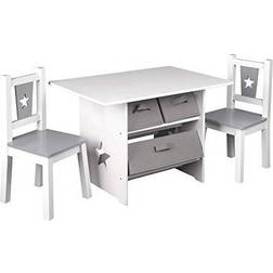WOLTU Combinaison De Table + 2 Chaises Pour Enfants