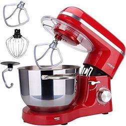 Arebos Küchenmaschine 1500W mit 6L Edelstahl-Rührschüssel