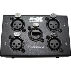 ProX XC-SBCAT6-4XF 4-Channel XLR-F CAT6 Audio/DMX Portable Snake Box