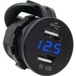 Marine Sport Lighting Dual USB Port Socket with Voltmeter