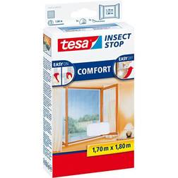 TESA 55914-00020-00 Insect Stop Hook and Loop Comfort For Windows, Removable, Easy-On and Easy-Off Insect Screen, 1.7 x 1.8 m White