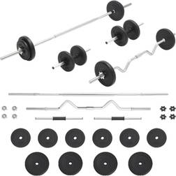 vidaXL Skivstång och Hantlar Set 30 kg