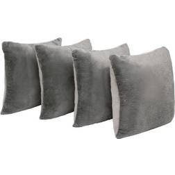 Sienna Plush Housse de coussin Gris (45.7x45.7cm)