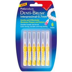 Aloe Dent Denti-Brush Interproximal Brushes Yellow 0.7Mm Pack Of 6