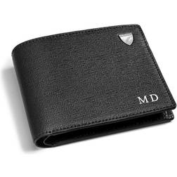 Aspinal of London Black Italian Calf Leather Billfold Coin Wallet