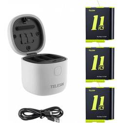 Telesin 3-slot waterproof charger Allin box for GoPro Hero 9 Hero 10 3 batteries (GP-BTR-906-GY-B)