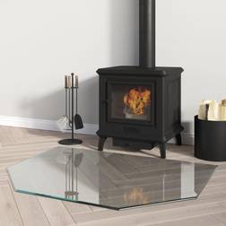 vidaXL Fireplace Glass Plate Hexagon 80x60 cm