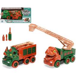 BB Kids-Vehículos de Construcción Camión con Grúa Dinosaurios 31 x 16 cm