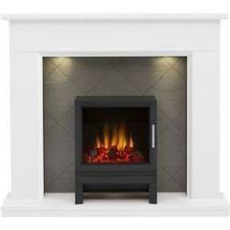 Be Modern Nightingale White, Grey & Black Textured Stone Effect Stove Suite