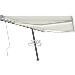 vidaXL Toldo Manual Retráctil Con Led Crema 400x300 cm