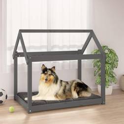 vidaXL Hundbädd grå 101x70x90 massiv furu
