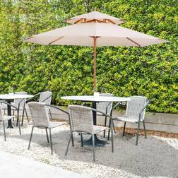 OutSunny Garden Wood Patio Parasol Shade