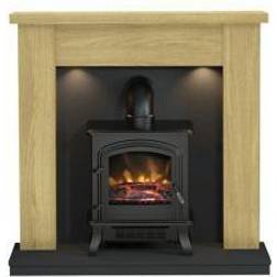 Be Modern Attley Black Oak Effect Stove Suite