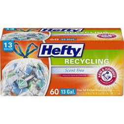 Hefty Recycling Clear Tall Kitchen Drawstring Trash Bag