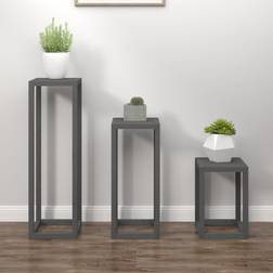 vidaXL 3 Piece Plant Stand Set Pine