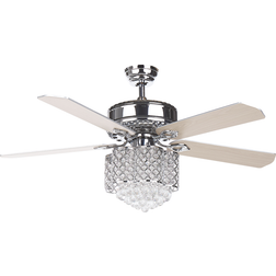 Beliani Lampadario Stile Glam Con Ventilatore Acciaio Huai