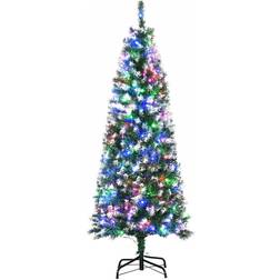 Homcom Prelit Pencil Artificial Slim Green Christmas Tree 152.4cm